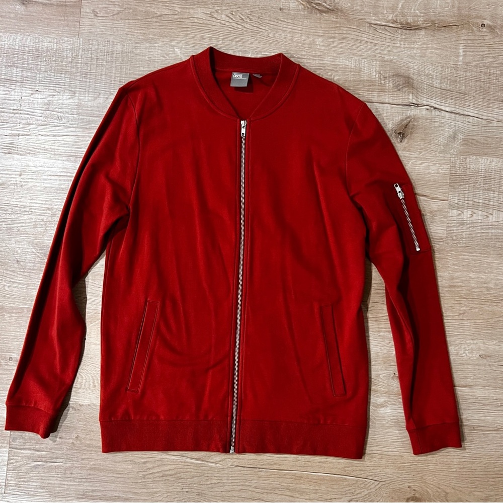 ASOS BURNT ORANGE MENS ZIP UP